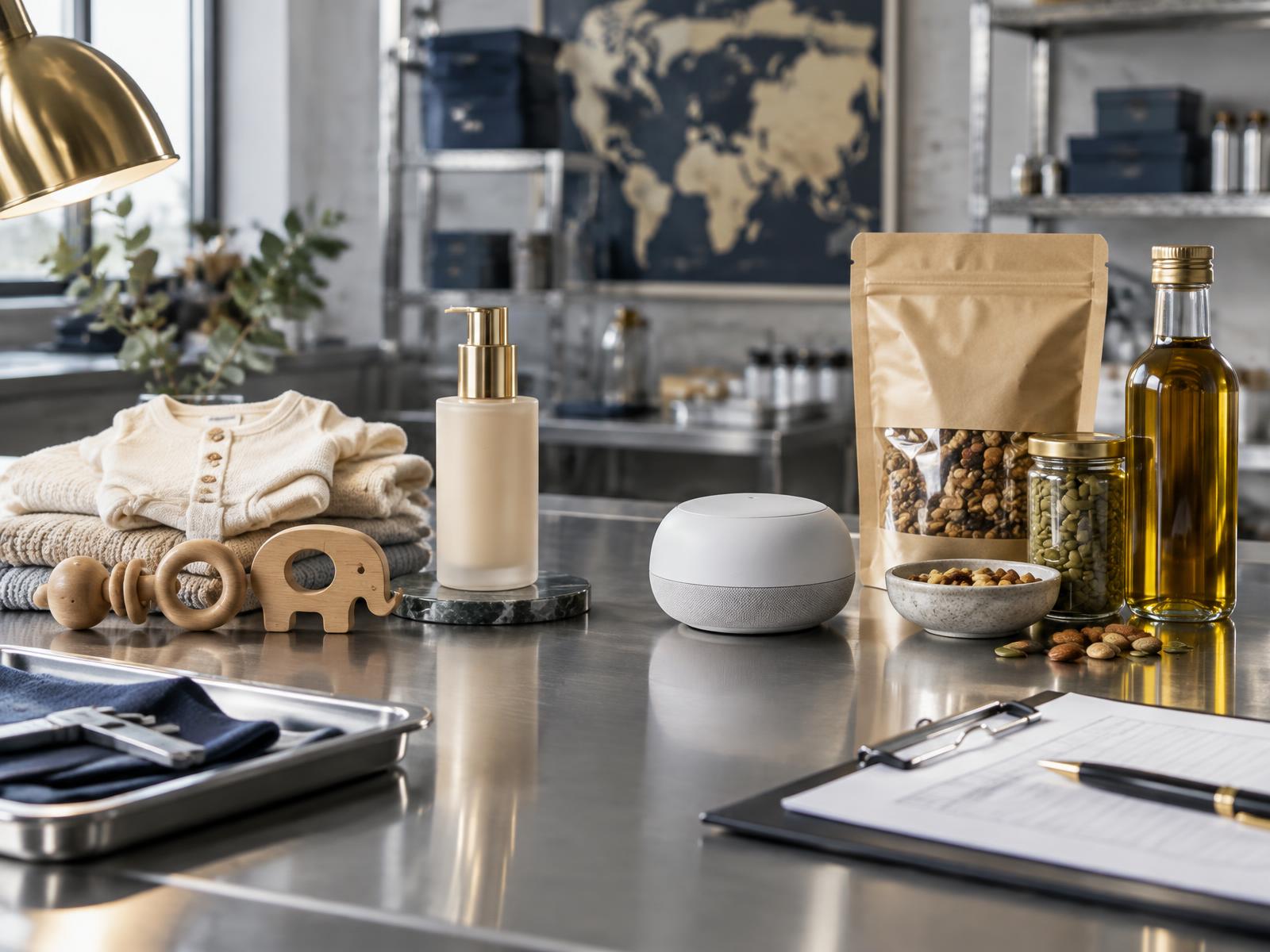 Products representing Lumar Trading's four wholesale sectors